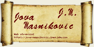 Jova Masniković vizit kartica